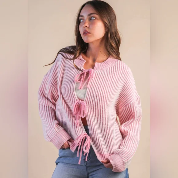 Large Hearts Entwined Cardigan Sweater-NWT - Picture 2 of 9